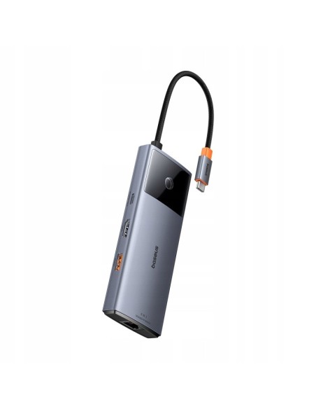 Baseus Metal Gleam II 6w1 | Adapter HUB 6w1 USB-C do HDMI, RJ45, Typ-C Data, 2x USB3.2, Typ-C 100W
