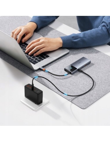 Baseus Metal Gleam II 6w1 | Adapter HUB 6w1 USB-C do HDMI, RJ45, Typ-C Data, 2x USB3.2, Typ-C 100W