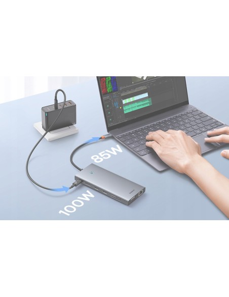 Baseus PortalJoy Series | Adapter HUB USB-C do 13 Portów,  2x HDMI, VGA, DP,  2x USB3.1, USB2.0, USB-C, Mini Jack, RJ45, SF/TF 1