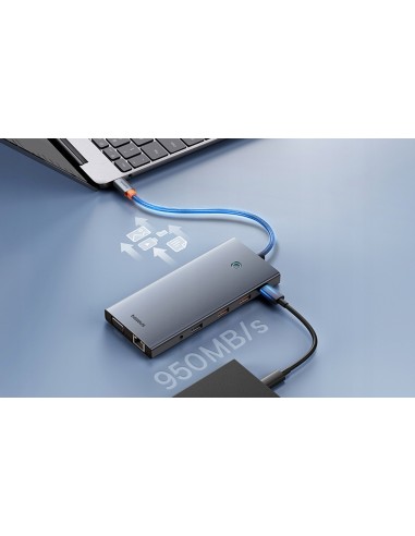 Baseus PortalJoy Series | Adapter HUB USB-C do 13 Portów,  2x HDMI, VGA, DP,  2x USB3.1, USB2.0, USB-C, Mini Jack, RJ45, SF/TF 1