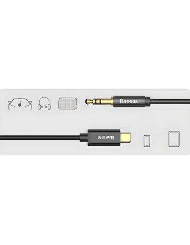 Baseus Yiven M01 | Pozłacany kabel audio AUX przejściówka z Type-C USB-C do Mini Jack 3.5 120cm 