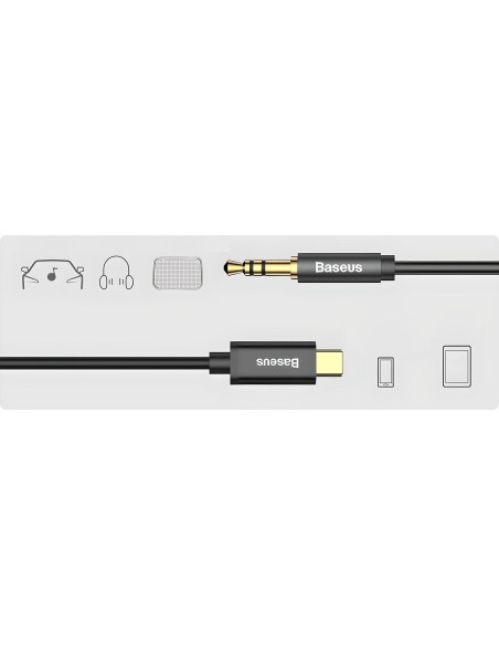 Baseus Yiven M01 | Pozłacany kabel audio AUX przejściówka z Type-C USB-C do Mini Jack 3.5 120cm 