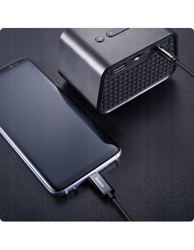 Baseus Yiven M01 | Pozłacany kabel audio AUX przejściówka z Type-C USB-C do Mini Jack 3.5 120cm 