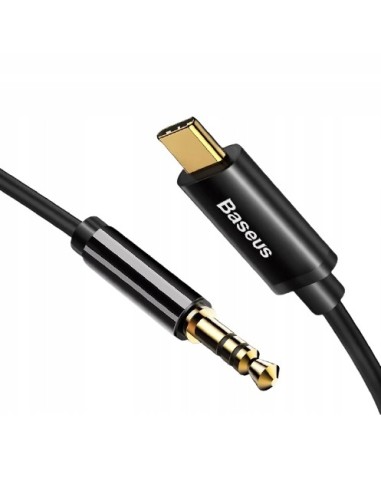 Baseus Yiven M01 | Pozłacany kabel audio AUX przejściówka z Type-C USB-C do Mini Jack 3.5 120cm 