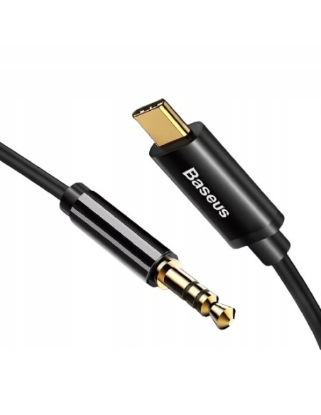 Baseus Yiven M01 | Pozłacany kabel audio AUX przejściówka z Type-C USB-C do Mini Jack 3.5 120cm 