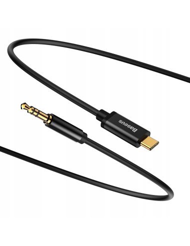 Baseus Yiven M01 | Pozłacany kabel audio AUX przejściówka z Type-C USB-C do Mini Jack 3.5 120cm 