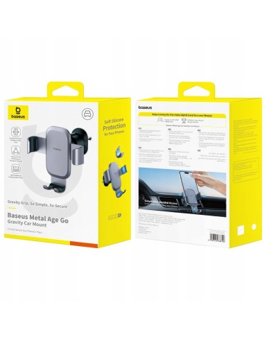 OS-Baseus Metal Age Go Uchwyt Grawitacyjny Do Kratki Outlet Version Space Grey