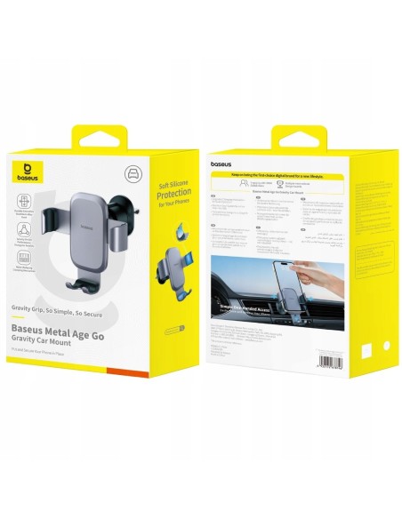 OS-Baseus Metal Age Go Uchwyt Grawitacyjny Do Kratki Outlet Version Space Grey