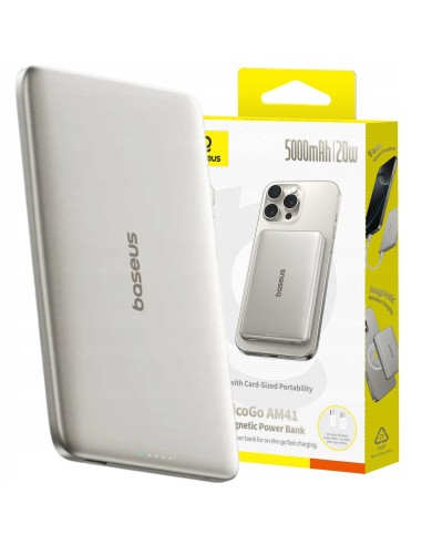 Baseus PicoGo AM41 Ultracienki Magnetyczny Power Bank 5000mAh 20W Natural Titanium