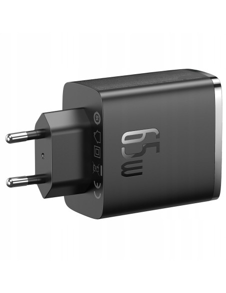 Baseus GaN5 Cube Pro | Ładowarka sieciowa zasilacz 3x USB-C USB-A 65W Power Delivery 3.0 QC 3.0 Huawei SCP FCP AFC PPS
