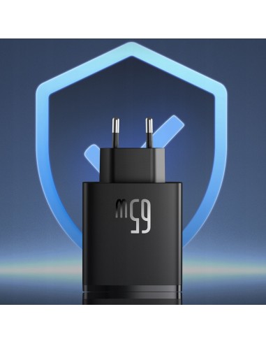 Baseus GaN5 Cube Pro | Ładowarka sieciowa zasilacz 3x USB-C USB-A 65W Power Delivery 3.0 QC 3.0 Huawei SCP FCP AFC PPS