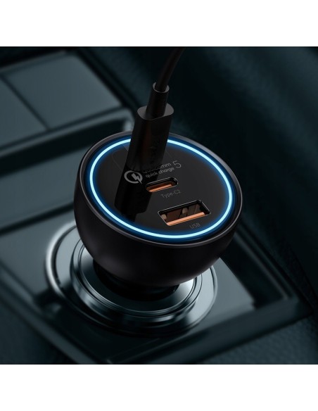 Baseus Qualcomm® Quick Charge™ 5 | Ładowarka samochodowa 2xUSB-C + USB 160W Qualcomm Quick Charge 5.0 PD 3.0 