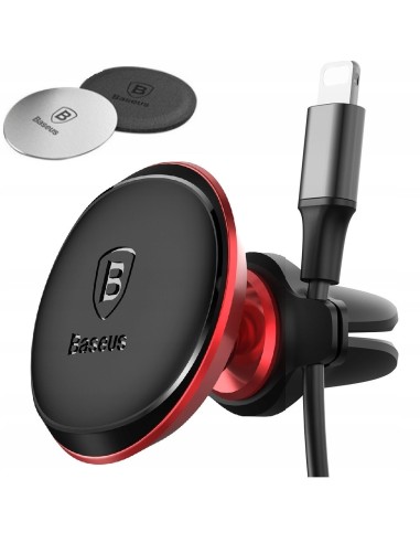 Baseus Magnetic Air Vent | Uchwyt magnetyczny samochodowy na telefon do kratki nawiewu z klipsem na kable