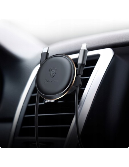Baseus Air Vent | Uchwyt samochodowy magnetyczny na telefon do kratki z klipsami na kable