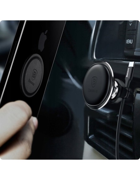 Baseus Air Vent | Uchwyt samochodowy magnetyczny na telefon do kratki z klipsami na kable