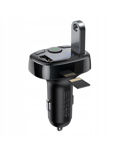 Baseus T typed | Transmiter FM bluetooth MP3 Ładowarka samochodowa 2x USB TF microSD 3.4A  CCMT000001