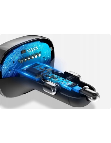 Baseus T typed | Transmiter FM bluetooth MP3 Ładowarka samochodowa 2x USB TF microSD 3.4A  CCMT000001