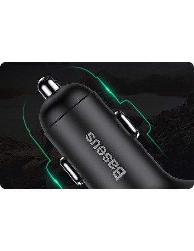 Baseus T typed | Transmiter FM bluetooth MP3 Ładowarka samochodowa 2x USB TF microSD 3.4A  CCMT000001