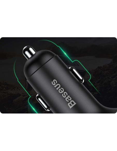 Baseus T typed | Transmiter FM bluetooth MP3 Ładowarka samochodowa 2x USB TF microSD 3.4A  CCMT000001