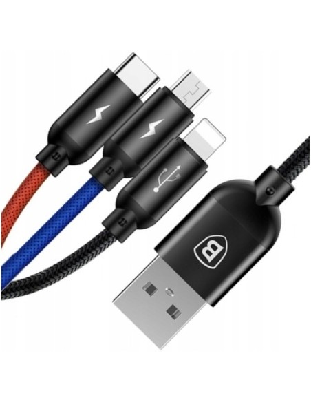 Baseus Primary | Kabel 3w1 USB - Lightning IPhone Micro Type-C 3.5A 120cm