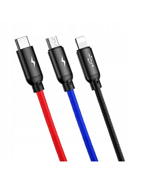 Baseus Primary | Kabel 3w1 USB - Lightning IPhone Micro Type-C 3.5A 120cm