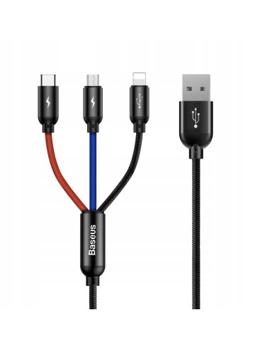 Baseus Primary | Kabel 3w1 USB - Lightning IPhone Micro Type-C 3.5A 120cm
