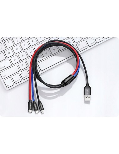 Baseus Primary | Kabel 3w1 USB - Lightning IPhone Micro Type-C 3.5A 120cm