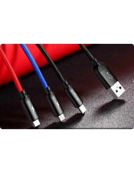 Baseus Primary | Kabel 3w1 USB - Lightning IPhone Micro Type-C 3.5A 120cm