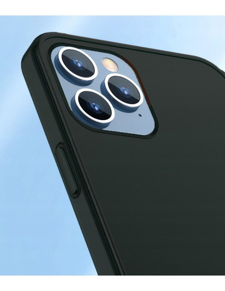 Baseus Frosted Glass Case Sztywne etui z elastyczną ramką iPhone 12 Pro Max Ciemnozielony, eol