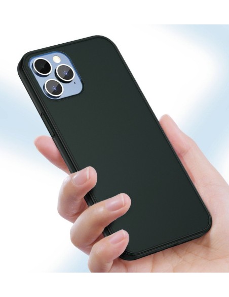 Baseus Frosted Glass Case Sztywne etui z elastyczną ramką iPhone 12 Pro Max Ciemnozielony, eol