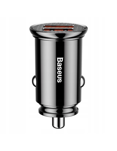 Baseus Circular Plastic A+A 30W |  Ładowarka samochodowa 2x USB Quick Charge 3.0 Huawei SCP 5A LED