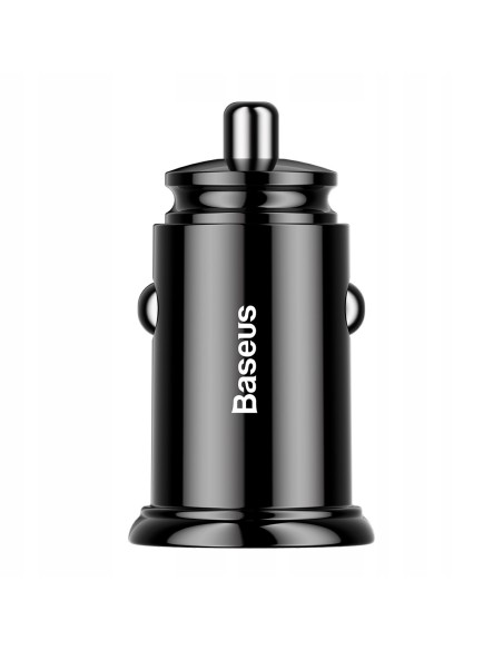 Baseus Circular Plastic A+A 30W |  Ładowarka samochodowa 2x USB Quick Charge 3.0 Huawei SCP 5A LED