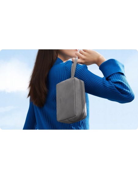 Baseus EasyJourney – Wodoodporne Etui, Torba, Saszetka na Akcesoria, Idealne do Domu, Pracy i Podróży, Ciemnoszare, Skóra Ekolog