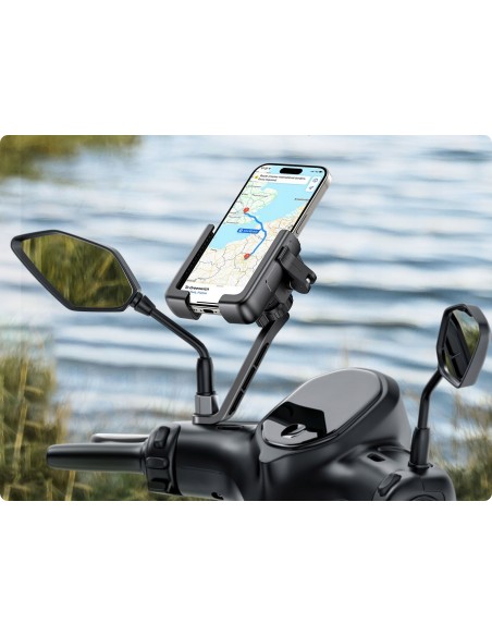 Baseus GoTrip Series | Uchwyt rowerowy, na motor, do telefonu, mocny, uniwersalny, do lusterka