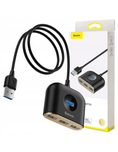 Baseus Square round | HUB adapter rozdzielacz 4w1 USB 3.0 do USB 3.0 x1 + USB 2.0 x3