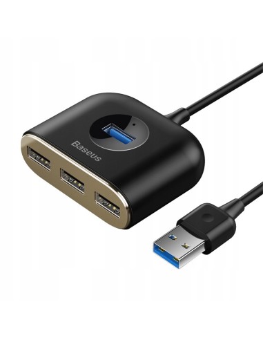 Baseus Square round | HUB adapter rozdzielacz 4w1 USB 3.0 do USB 3.0 x1 + USB 2.0 x3