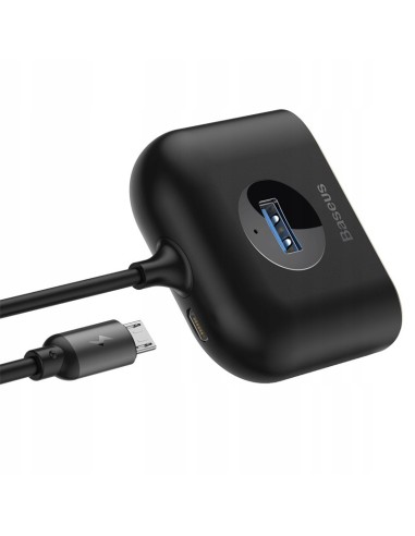 Baseus Square round | HUB adapter rozdzielacz 4w1 USB 3.0 do USB 3.0 x1 + USB 2.0 x3