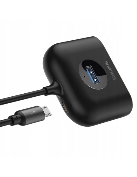 Baseus Square round | HUB adapter rozdzielacz 4w1 USB 3.0 do USB 3.0 x1 + USB 2.0 x3