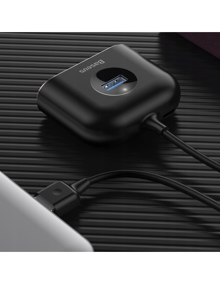 Baseus Square round | HUB adapter rozdzielacz 4w1 USB 3.0 do USB 3.0 x1 + USB 2.0 x3