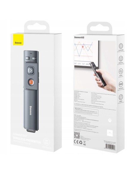 Baseus Orange Dot | Prezenter laser wskaźnik pilot bezprzewodowy do prezentacji 