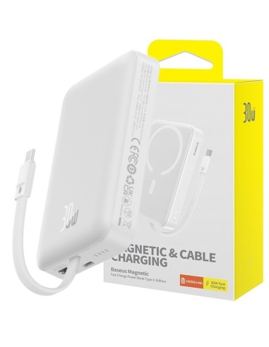 Baseus Magnetic Mini | Power Bank 10000mAh 30W USB-C z ładowaniem bezprzewodowym MagSafe z kablem Type-C