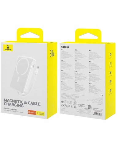 Baseus Magnetic Mini | Power Bank 10000mAh 30W USB-C z ładowaniem bezprzewodowym MagSafe z kablem Type-C