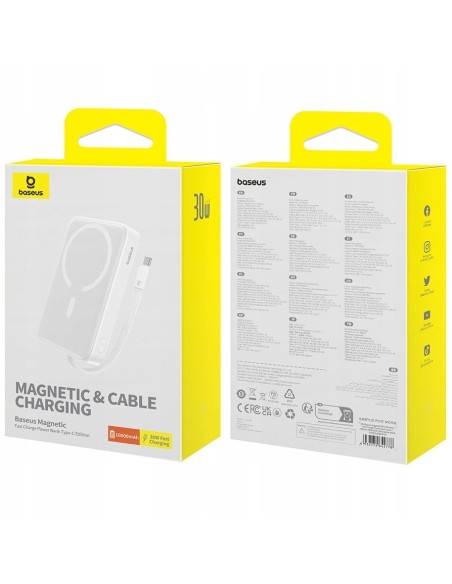 Baseus Magnetic Mini | Power Bank 10000mAh 30W USB-C z ładowaniem bezprzewodowym MagSafe z kablem Type-C