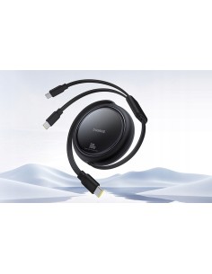 Baseus Bright Mirror Series One-for-two Fast Charging Data Cable Type-C to C+C 100W 1m Cluster Black
