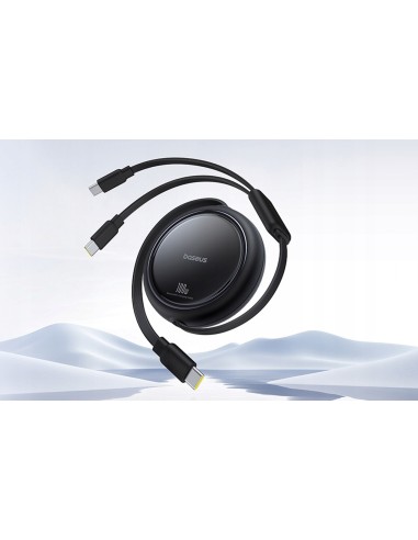 Baseus Bright Mirror Series One-for-two Fast Charging Data Cable Type-C to C+C 100W 1m Cluster Black