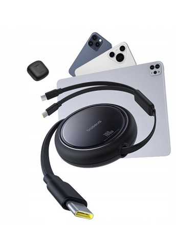 Baseus Bright Mirror Series One-for-two Fast Charging Data Cable Type-C to C+C 100W 1m Cluster Black
