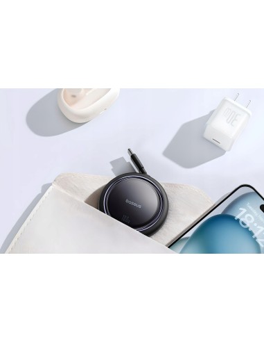 Baseus Bright Mirror Series One-for-two Fast Charging Data Cable Type-C to C+C 100W 1m Cluster Black