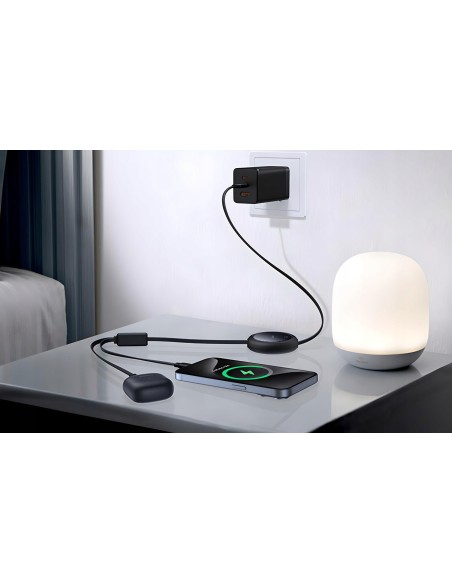 Baseus Bright Mirror Series One-for-two Fast Charging Data Cable Type-C to C+C 100W 1m Cluster Black