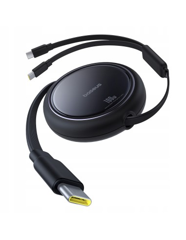 Baseus Bright Mirror Series One-for-two Fast Charging Data Cable Type-C to C+C 100W 1m Cluster Black