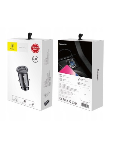 Baseus Grain | Ładowarka samochodowa 2x USB-A 3.1A